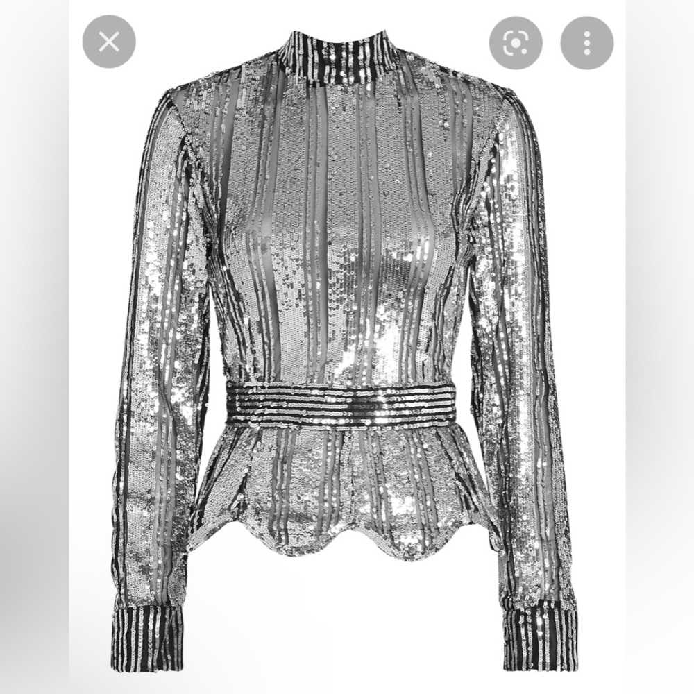 Derek Lam 10 Crosby Silver Sequin top
